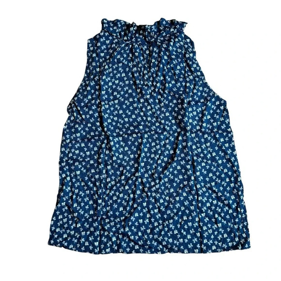 Velvet by Graham & Spencer Anthropology Blue Top Tee Sleeveless V-neck L NWT - Picture 2 of 9